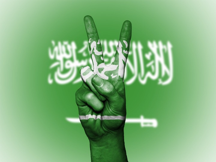 Banner Saudi Arabia Hand Background Peace Nation